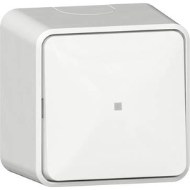 315613 Gira Wipptaster Wechsler Kontrollf. + Montpl. AP Reinweiß Produktbild front M