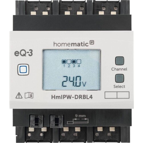 152431A0 EQ-3 Homematic HOMEMATIC IP Wired Jalousieaktor 4fach REG HmIPW-DRB Produktbild Front View L