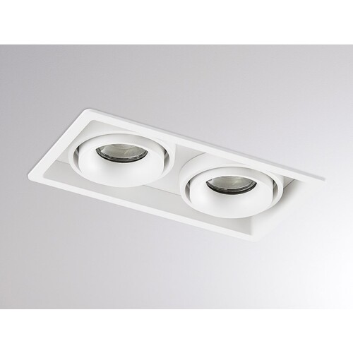 222-00019 Molto Luce QANA DOUBLE SQUARE R DECKENEINBAULEUCHTE weiß 2x QPAR 16 8 Produktbild