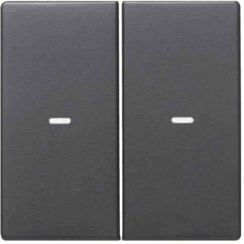 80960325 Berker KNX Q.x Abdeckung 2fach mit klarer Linse, schwarz matt Produktbild Front View L