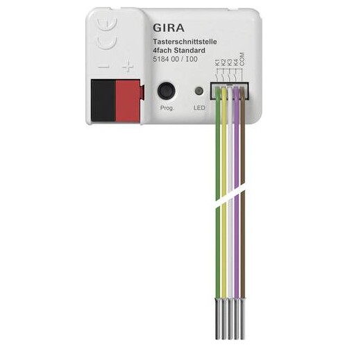 518400 Gira Tasterschnittst. 4f Standard KNX Secure Produktbild Front View L