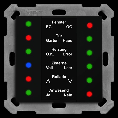 SCN-LED5506.01 MDT LED Anzeige 12-fach schwarz matt Produktbild Front View L