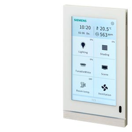UP 205/12 Siemens KNX TC5 Touch Control, 5Zoll, weiß, Montage: vertikal/horizont Produktbild front M