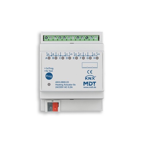 AKH-0800.03 MDT KNX Heizungsaktor 24/230 V 8fach REG Produktbild Front View L