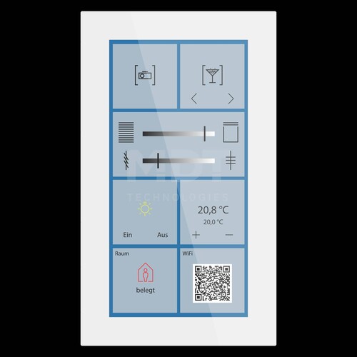 BE-GTSP6TW.01S MDT KNX Glas Touch Smart Plus 6 Zoll, KNX Secure, Weiß Produktbild Front View L