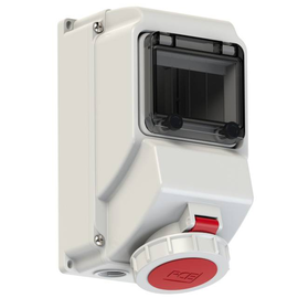 751523-6 PC-Electric CEE-Wandsteckdose mit Fenster 16A 5p 6h IP67 Produktbild front M