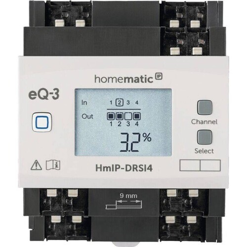 154431A0 EQ-3 Homematic Homematic IP Schaltaktor für Hutschienenmontage-4-fa Produktbild Front View L