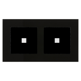 BE-GTR2S.01S MDT Glasrahmen 2-fach für 55 mm Programme, Schwarz Produktbild front M