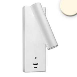 115639 Isoled LED Leseleuchte 3W 3000K weiß mit USB-A USB-C Ladebuchse Produktbild