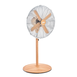 100075 EWT Wood Air Stand Standventilator 60W Silber/ Holzoptik Produktbild