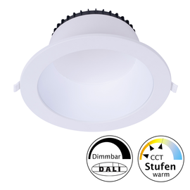 10014361 Spektra LED LED Downlight 8inch 28W 230VAC 3.060lm 843 80° SKII IK06 DIM Produktbild front M