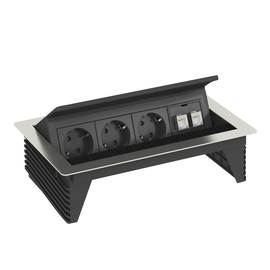 6116806 Obo DBK2-D4 D3S2K Deskbox, klappbar zum Einbau in Tischplatten 260 Produktbild front M