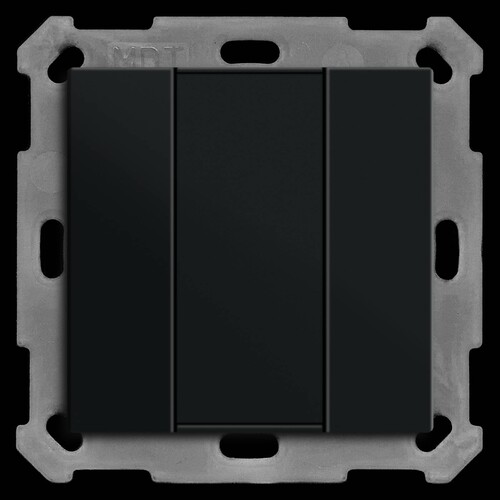 BE-TA550206.02 MDT KNX Taster 55 2-fach, Schwarz matt Produktbild Front View L