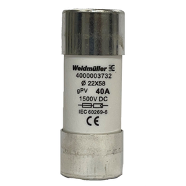 4000003732 Weidmüller FUSE WSFL 22X58 40A 1K5V GPV Schmelzsicherungssysteme Produktbild front M