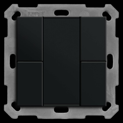 BE-TA550406.02 MDT KNX Taster 55 4-fach, Schwarz matt Produktbild Front View L