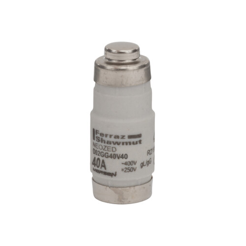 D02GG40V40 MERSEN NEOZED Sicherung D02 400VAC/250VDC 40A gG schwarz Produktbild Front View L