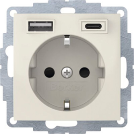 48048982 Berker Steckdose SCHUKO/USB A-C S1 weiß gl Produktbild front M