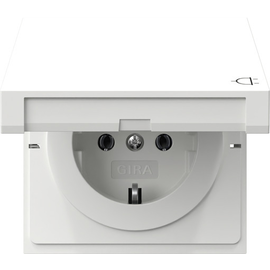 445470 Gira SCHUKO-Steckd. KD Flächenschalter Reinweiß Produktbild