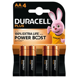 5000394176027 Duracell Plus POWER BOOST AA(MN1500/LR6) K4 (4 Stk.-Bl.) Mignon Produktbild front M
