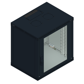 MBW-12HE-45-BK Mehler Büro-Wandgehäuse 12HE 600x616x450mm, RAL 9005 Produktbild