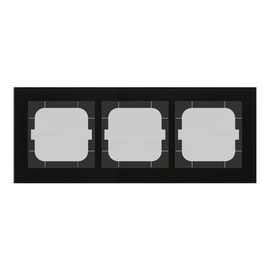 BE-GTR363S.01S MDT Glasrahmen 3-fach für 63 mm Programme, Schwarz Produktbild front M