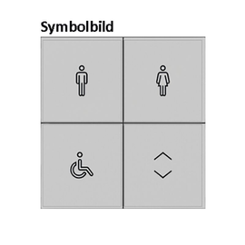 81182124 Berker KNX Q.x Tasten f. TS-GM 4-fach alu matt bedruckt Produktbild front M