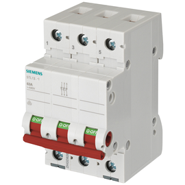 5TL13631 Siemens Ein-Aus-Schalter 63A 3- polig, mit rotem Griff Produktbild front M
