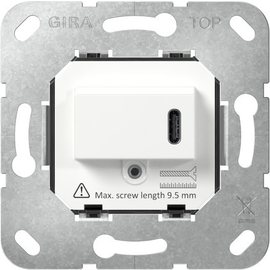 236200 Gira USB-Spannungsvers. PD Typ C Einsatz Weiß Produktbild front M