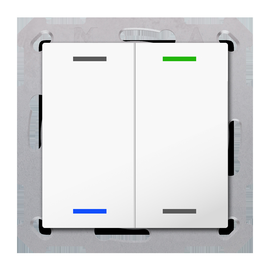 RF-TAL55T202.01S MDT KNX RF+ Taster Light 55 2-fach, Secure, RGBW, TS, Rein Produktbild front M