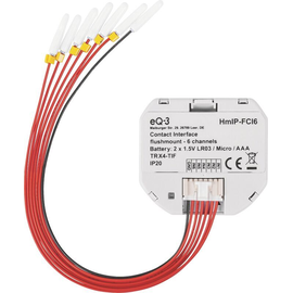 153501A0 EQ-3 Homematic Homematic IP Kontakt-Schnittstelle Unterputz-6-fach Produktbild front M