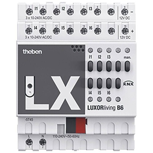 4800430 Theben KNX Luxor Binäreingang 6fach REG Produktbild Front View L