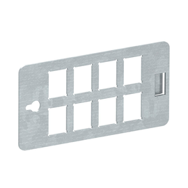 6108028 Obo CP45-TP 8C Trägerplatte Keystone für 8 Anschlussmodule Typ C St Produktbild front M