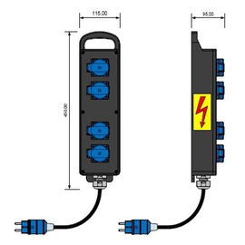 92007014 E-Term Vollgummiverteiler BL 0000-4 FI000 SKO PORTBOX Blockverteiler Produktbild front M