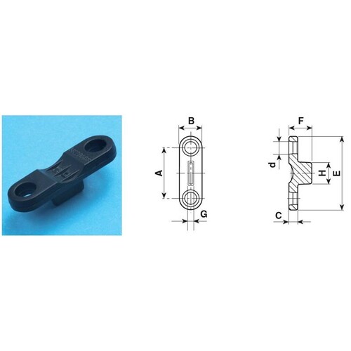 92009691 Steab Zugentlastung 5922/1839221 schwarz Abstand: 18mm, d:  Produktbild Front View L