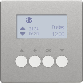 85745124 Berker KNX-Funk Jalousie- Schaltuhr quicklink Berker Q.1/Q.3 alu, Produktbild front M