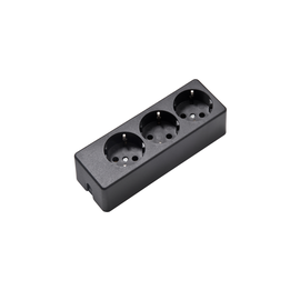 1034/sw KaiserLeitungen Steckdose 3-fach 35° mit Schutzkontakt, schwarz Produktbild front M