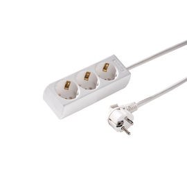 1045ZL5-15W/kws KaiserLeitungen Steckdose 3-fach 45° mit Schutzkontakt, Produktbild front M