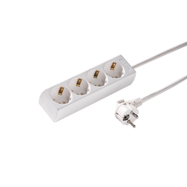 1046ZL3-15W/kws KaiserLeitungen Steckdose 4-fach 45° mit Schutzkontakt, Produktbild front M