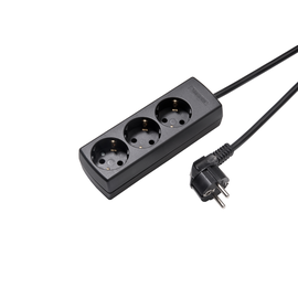 1047ZL3-15W/sw KaiserLeitungen Steckdose 3-fach 45° mit Schutzkontakt, ZL 3,0m 3 Produktbild front M