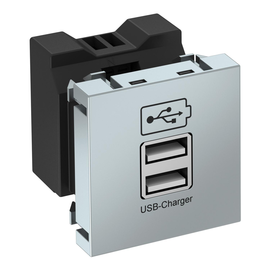 6105304 Obo MTG-2UC2.1 AL1 USB Ladegerät mit 2.1 A Ladestrom 45x45mm Polycarbona Produktbild front M