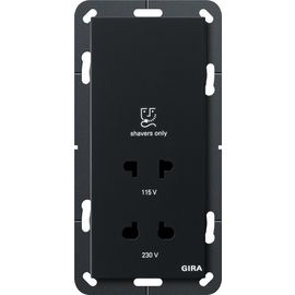 2820005 Gira Rasiersteckd. 115-230 V System 55 Schwarz m Produktbild front M