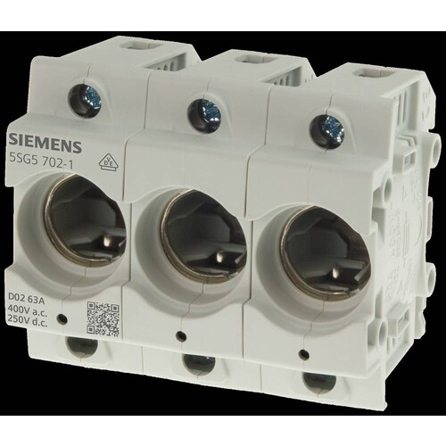 5SG5702-1 Siemens NEOZED, Sicherungssockel, D02, 3-polig, 63 A, U Produktbild