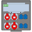 92008774 E-Term Vollgummiverteiler WM 0013-4 FI063 IP44 B370xH396xT225mm Produktbild front S