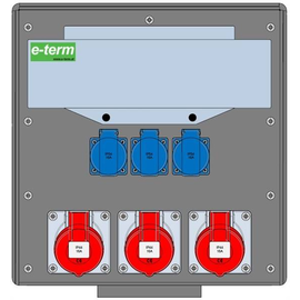 92009421 E-Term Vollgummiverteiler WM 0003-3 FI063 IP44 B370xH396xT225mm Produktbild front M