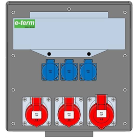 92009423 E-Term Vollgummiverteiler WM 0012-3 FI040 IP44 B370xH396xT225mm Produktbild front M