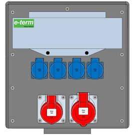 92009431 E-Term Vollgummiverteiler WM 0011-4 FI040 IP44 B370xH396xT225mm Produktbild front M