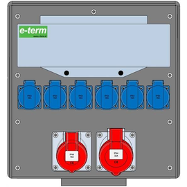 92009433 E-Term Vollgummiverteiler WM 0011-6 FI040 IP44 B370xH396xT225mm Produktbild front M