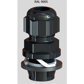 92009795 RST Rabe Kabelverschraubung Frontfix M16 PA6 RAL9005 IP66/68, KB 5- Produktbild front M