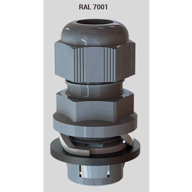 92009797 RST Rabe Kabelverschraubung Frontfix M20 PA6 RAL7001 IP66/68, KB 6- Produktbild front M