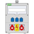 92009995 E-Term Steckdosenkombi MINBOX WM 0002-3 FI063 IP44 MINBOX B340xH440xT Produktbild